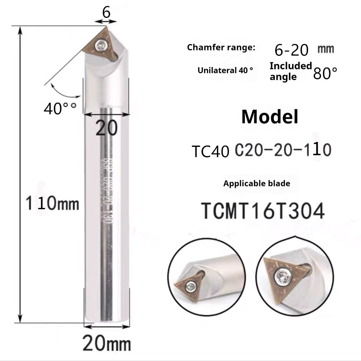 6039 Machining center 15 20 25 30 35 40 45 50 55 60 65 70 75 degree chamfering toolholder TCMT Shandong Denso Pricision Tools Co.,Ltd.